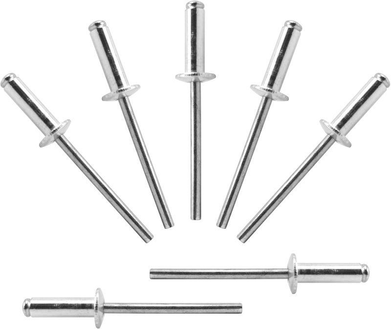 ALLCLEAN 200 Pcs 5/32" x 1/2" Aluminum Blind Rivets,4 x 12mm Pop Rivets,Aluminum Grip and Steel Mandrel - Image 1